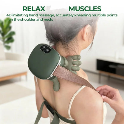 Wireless Bionic Finger Neck Shoulder Massager Cervical Trapezius Kneading Shawl Brushless Motor Neck Masajeador